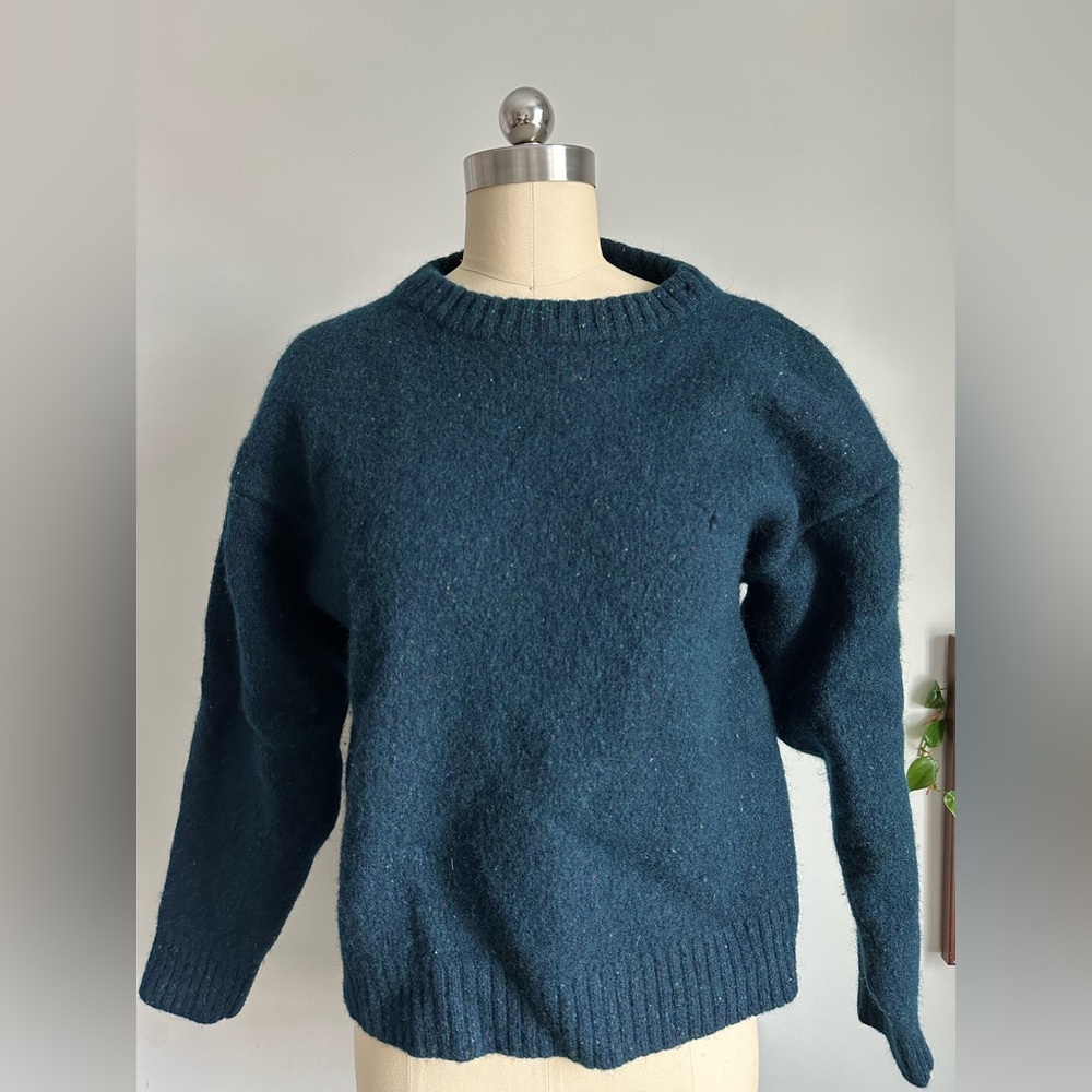 Eddie Bauer vintage wool sweater blue navy crew neck - Picture 7 of 9